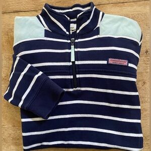 Vineyard Vines Women’s Sz M Navy/White Stripe Quarter Zip‎ Pullover